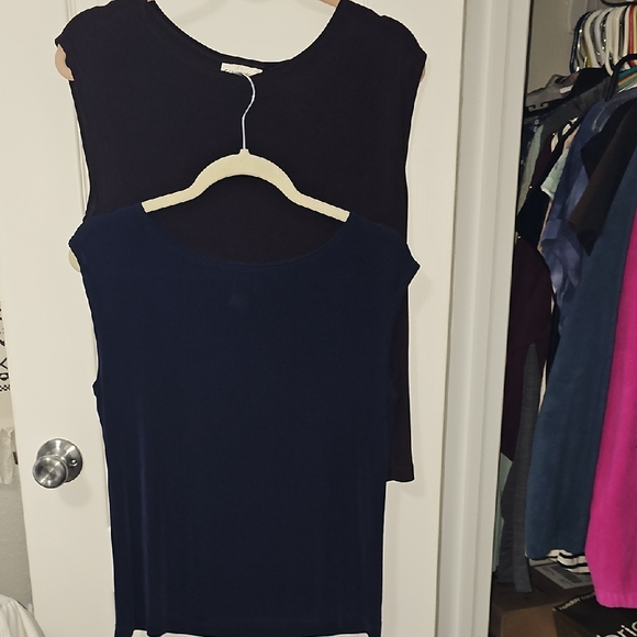 Navy and Black Sleeveless Tops - Picture 2 of 5